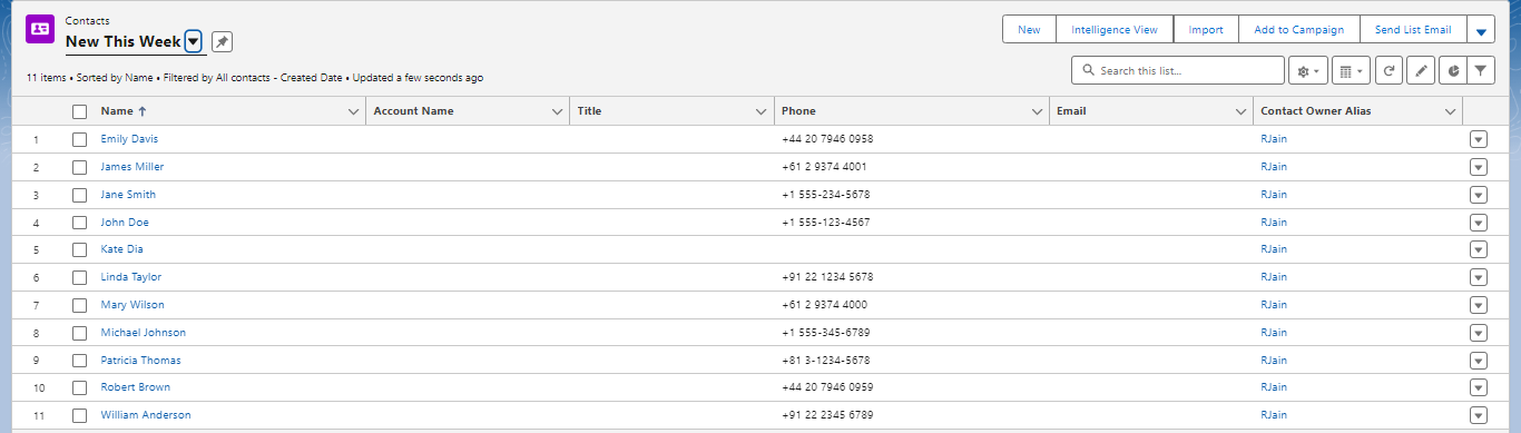 Salesforce org with imported data 