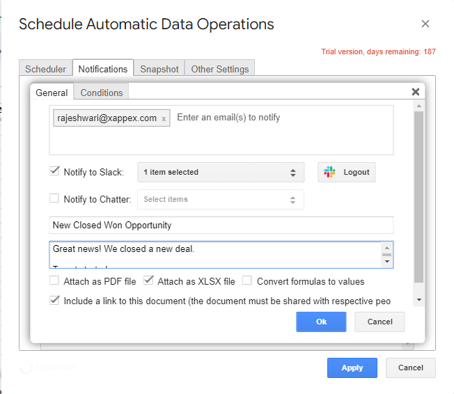 Schedule Automatic Data Operations in G-Connector