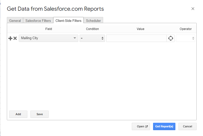 Apply Client Side Filters using G-Connector