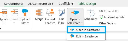 Open in Salesforce option