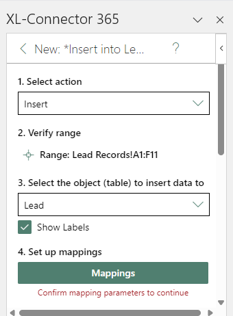 import leads into Salesforce with XL-Connector 365