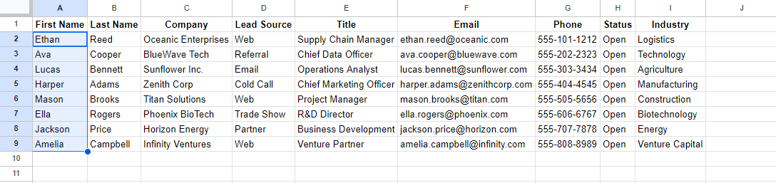 Prepare lead data for import