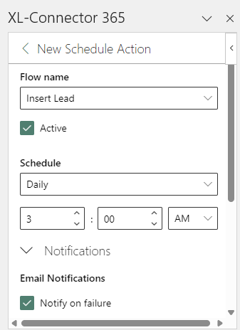 Automate the upload process Using Scheduler in XL- Connector 365