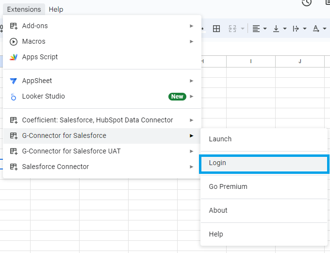 Import Contacts into Salesforce with G-connector: Launch G-Connector