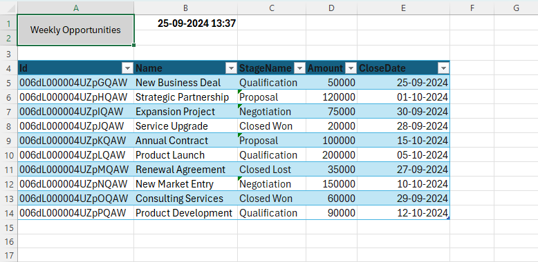 Automate Salesforce data using XL-Connector 365