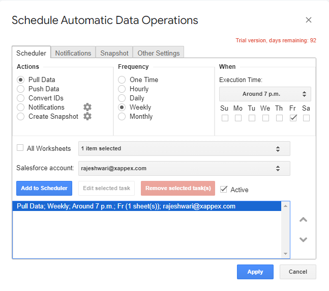 Schedule automation 