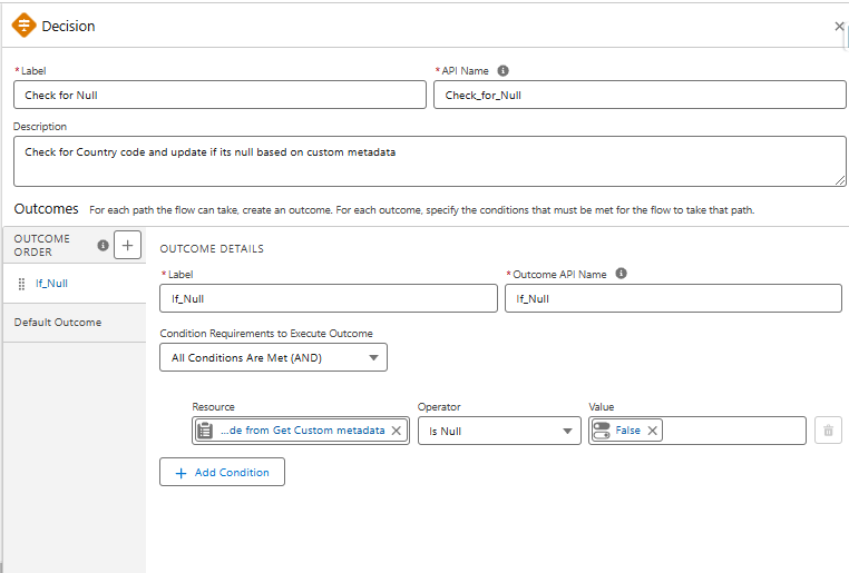 Decision element in Record Triggered flow