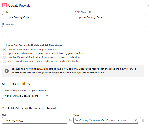 Update records using Record-Triggered flow