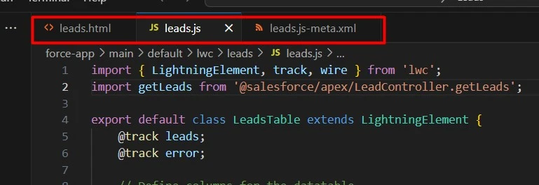 Create datatable Lightning Web Component