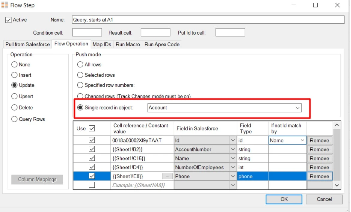 Uploading a single record in object