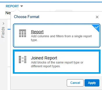 Change Report format to Joined Report