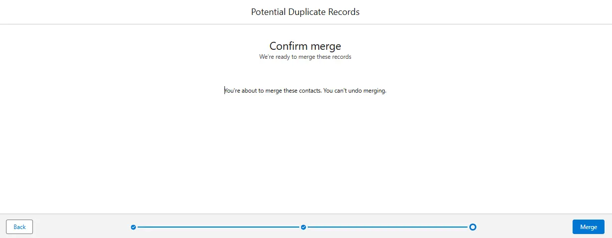 Merge Contacts using the Salesforce User Interface