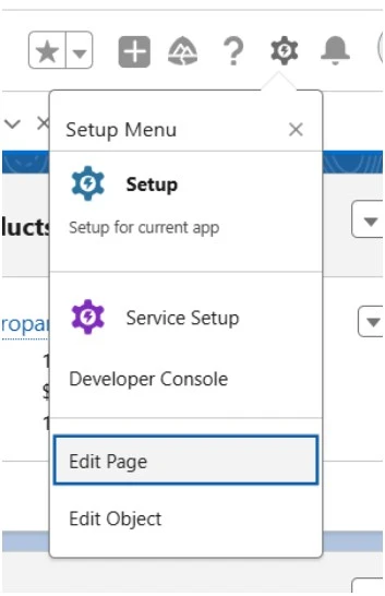 Edit page in Lightning App Builder