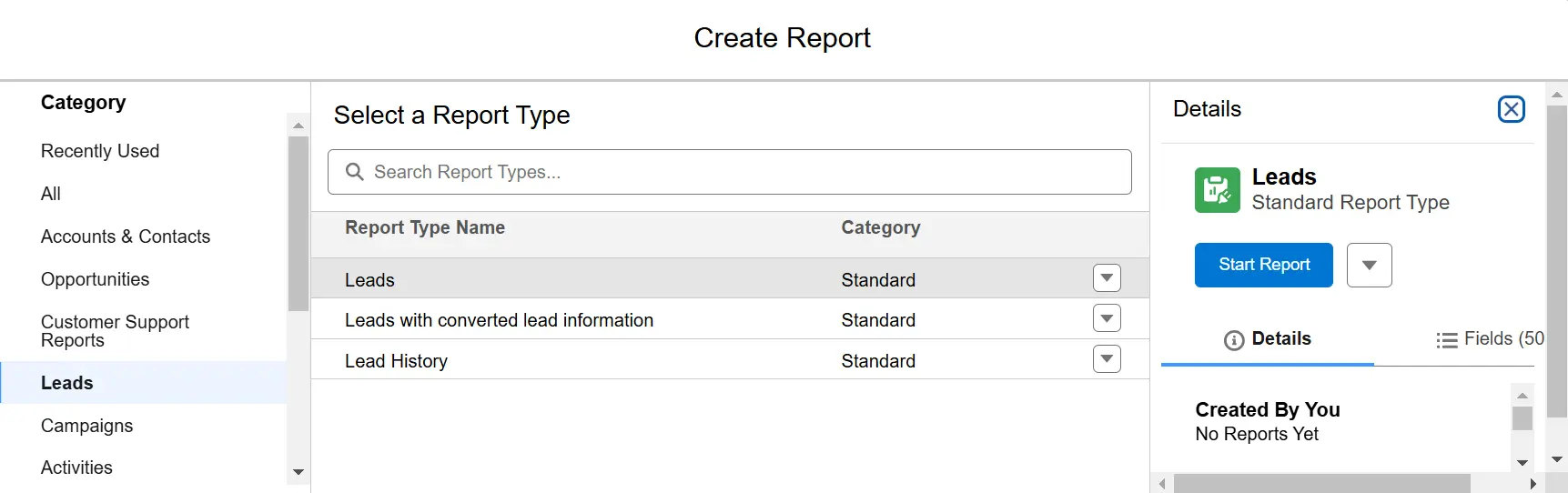 Build a Report in Salesforce